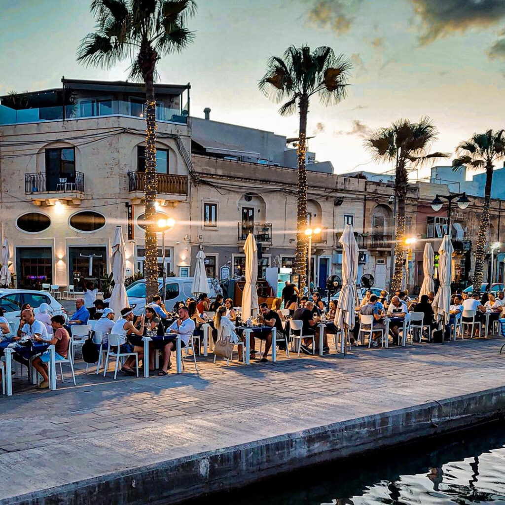Marsaxlokk tavern sea food sunset